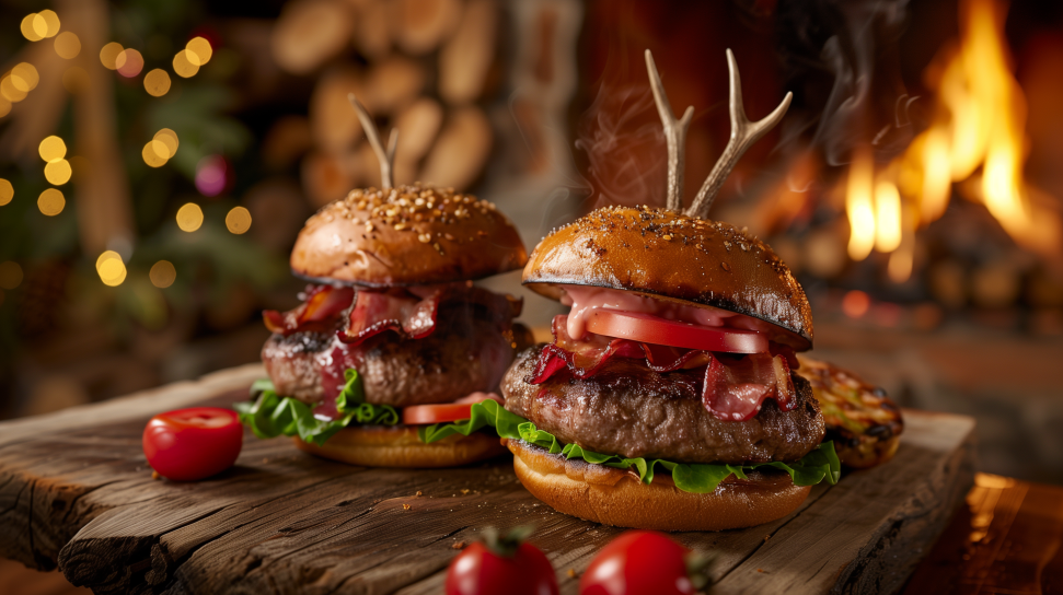 Venison Burgers with Bacon