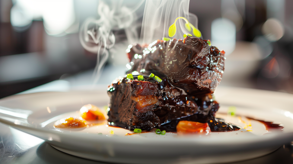 Braised Elk Short Ribs with Coffee and Dark Chocolate