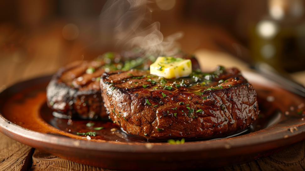 Grilled Elk Steaks with Compound Butter
