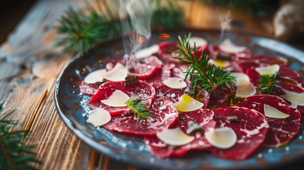 Elk Carpaccio with Truffle Oil