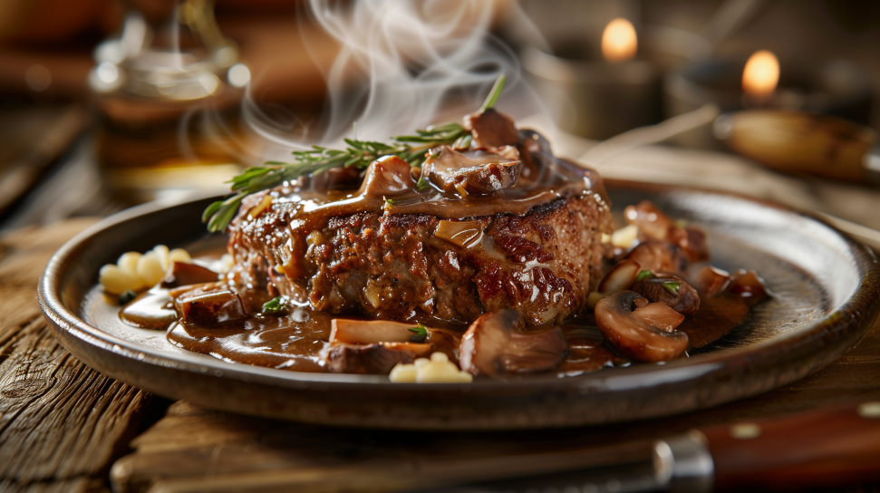 Moose Meatloaf with Wild Mushroom Gravy