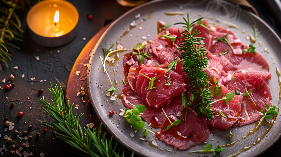 Moose Carpaccio with Juniper