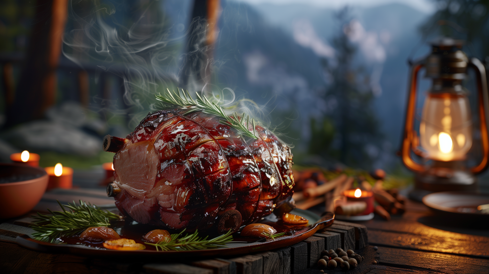 Bourbon-Glazed Wild Boar Ham