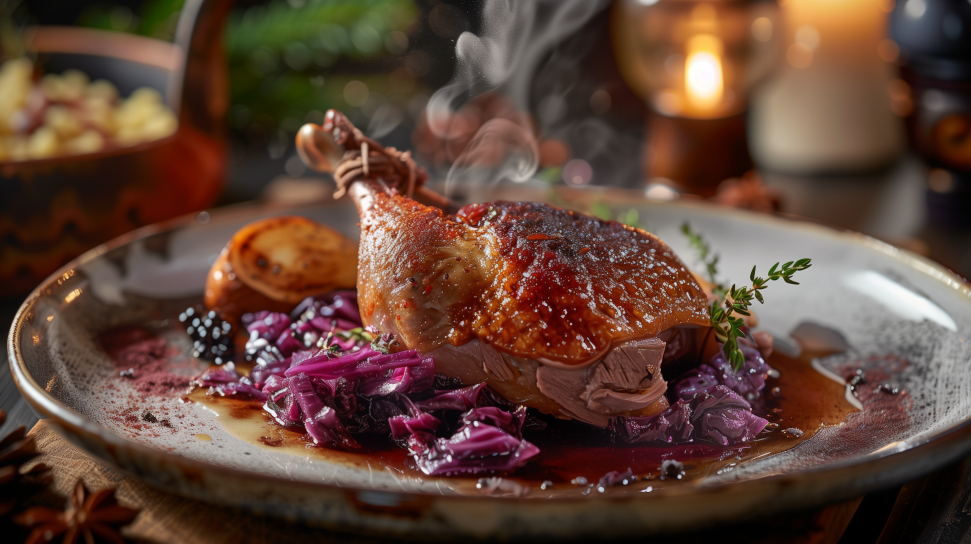 Braised Goose with Red Cabbage