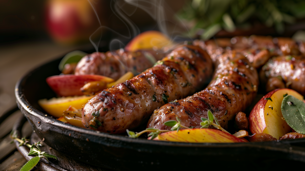 Goose Sausage with Apples and Sage