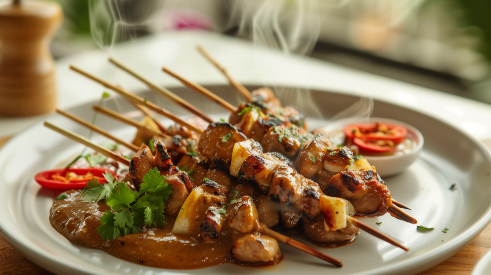 Dove Satay with Peanut Sauce