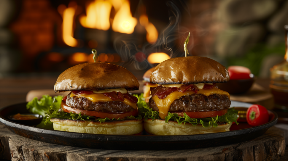 Pronghorn Green Chile Cheeseburgers