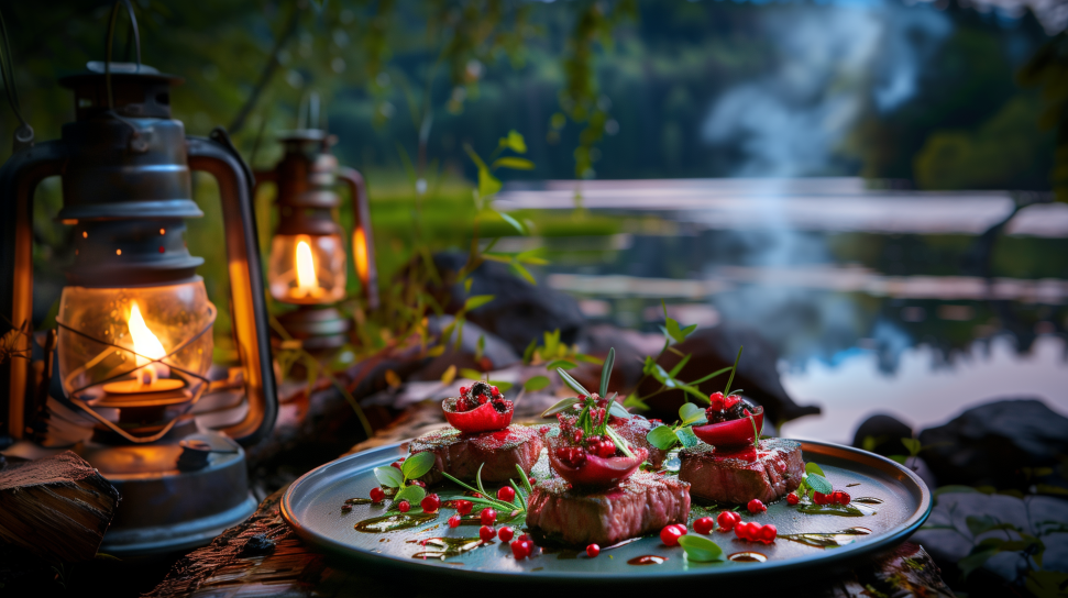 Bear Medallions with Wild Berry Reduction