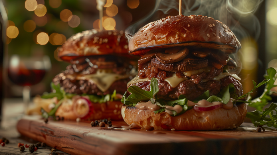 Bear Burgers with Mushroom Swiss