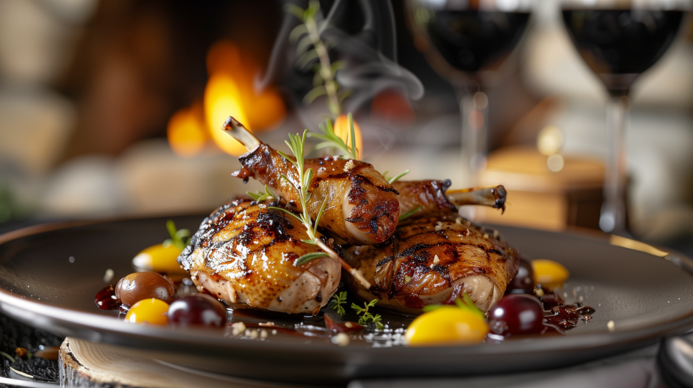Grilled Woodcock with Grape and Port Sauce