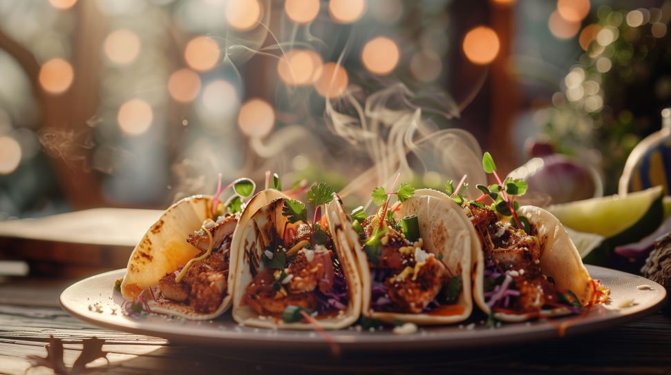 Alligator Tacos with Lime Crema